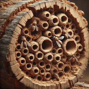 what's inside a carpenter bee nest ?